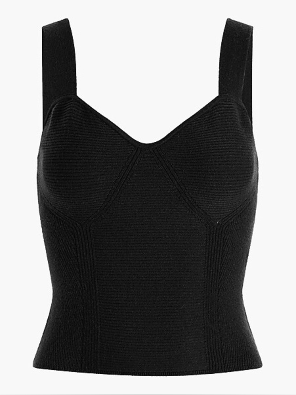 Express Ribbed Sweetheart Neckline Sweater Tank Top Shirt Small Black